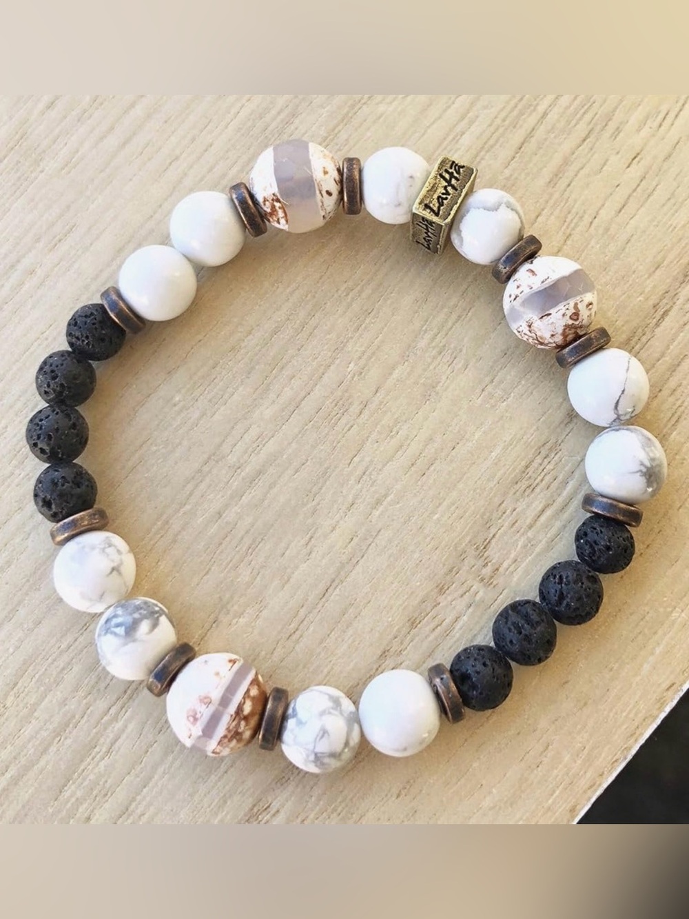 LavHa Cayman Diffuser Bracelet | Howlite Lava Stone | Aromatherapy - Picture 11 of 11